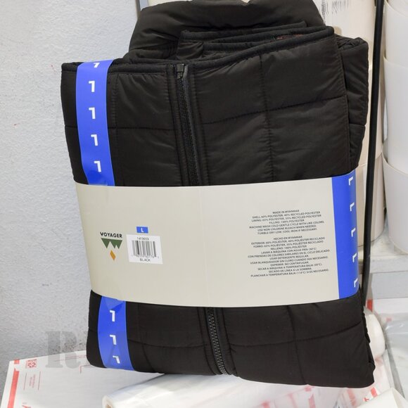 Voyager Men's Polar Fleece Lined Puffer Jacket - Black - Picture 3 of 8